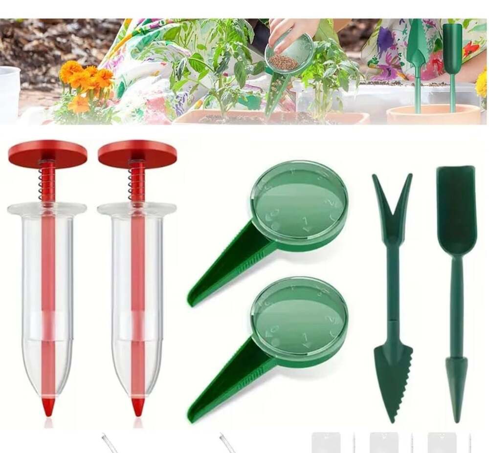 6-Piece Garden Seed Sowing Dispenser and Tool Set
